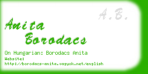 anita borodacs business card